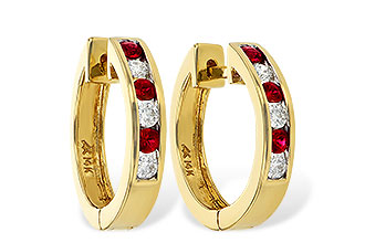 B010-67004: EARRINGS .29 RUBY .50 TGW