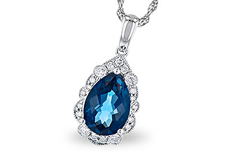 B282-52531: NECK 2.25 LONDON BLUE TOPAZ 2.40 TGW (10x7 PS)