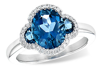 E199-78876: LDS RG 3.04 TW LONDON BLUE TOPAZ 3.20 TGW