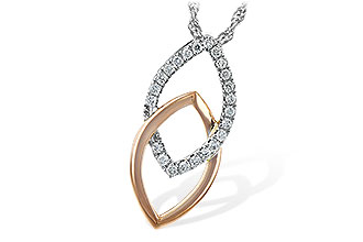 K198-89803: NECKLACE .20 TW (ROSE & WG)