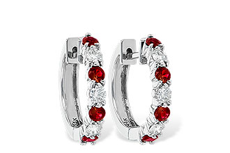 M010-67021: EARRINGS .64 RUBY 1.05 TGW